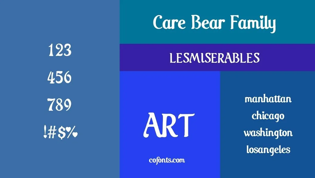 Care Bear Family Font Family View
