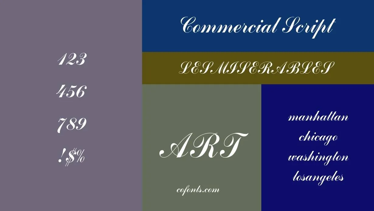 Commercial Script Font Family View