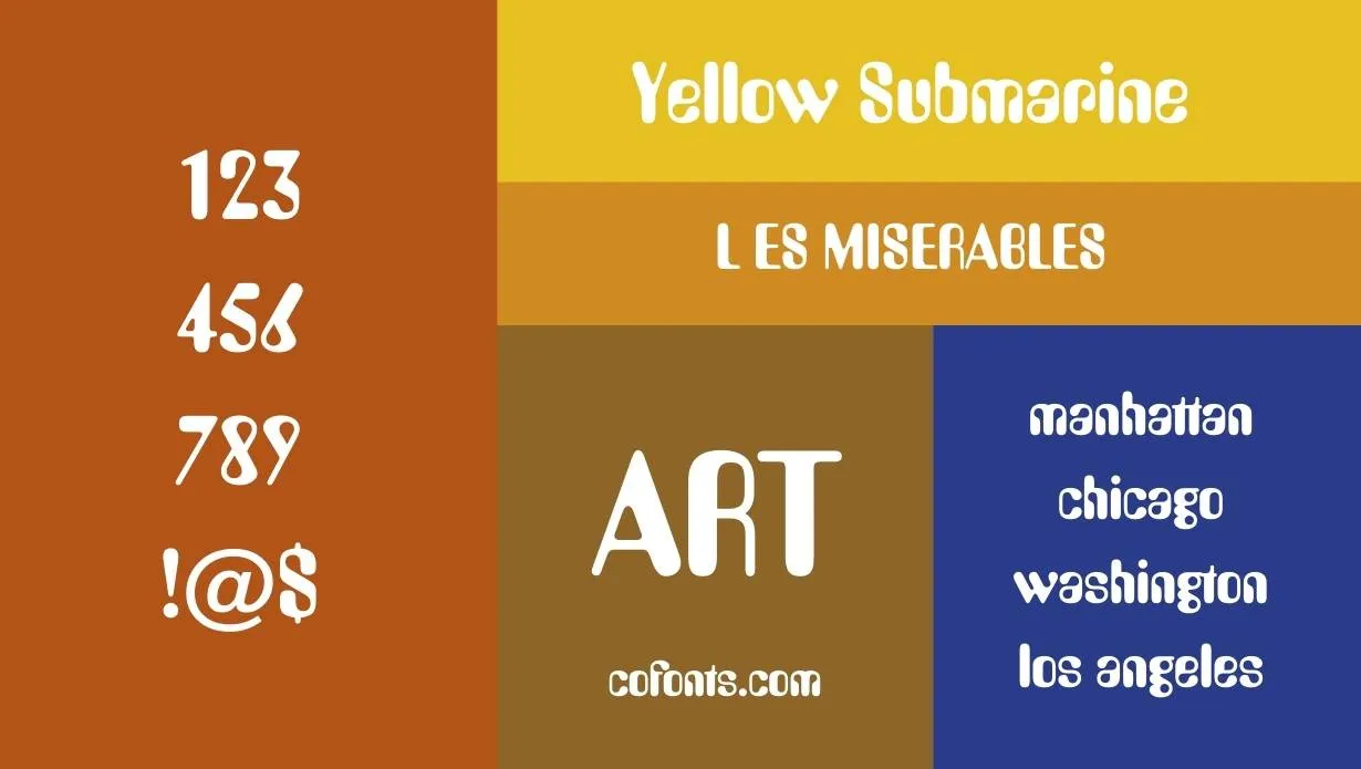 Yellow Submarine Font Family View
