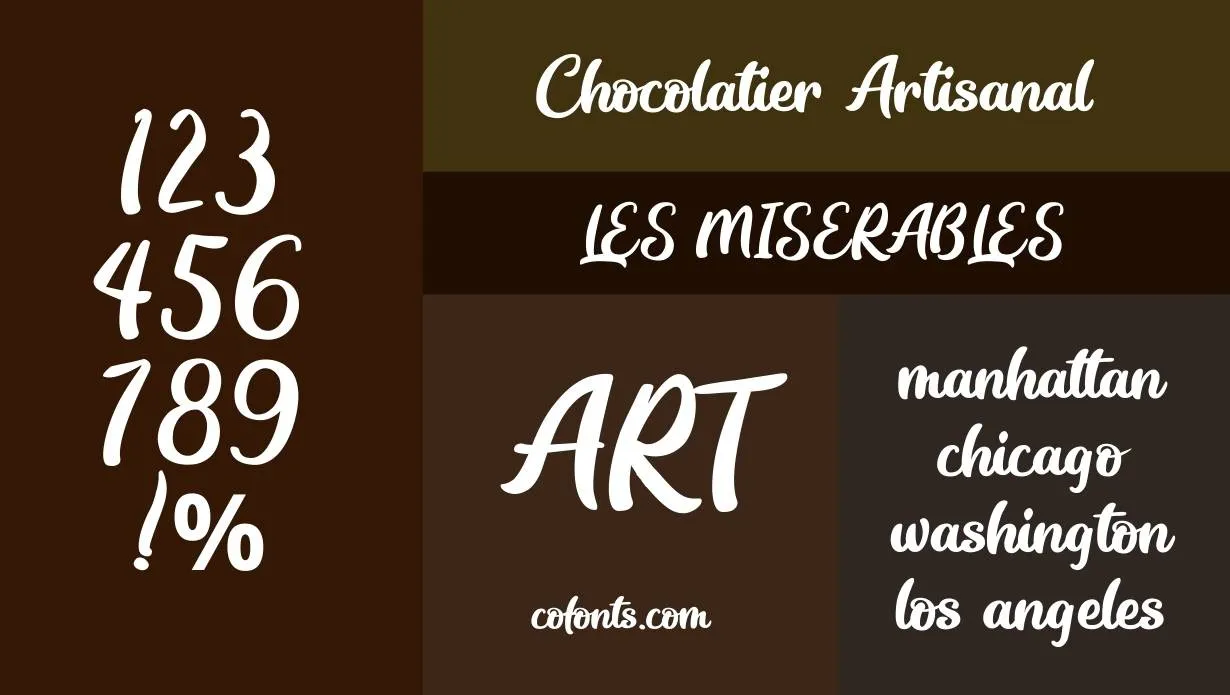 Chocolatier Artisanal Font Family View