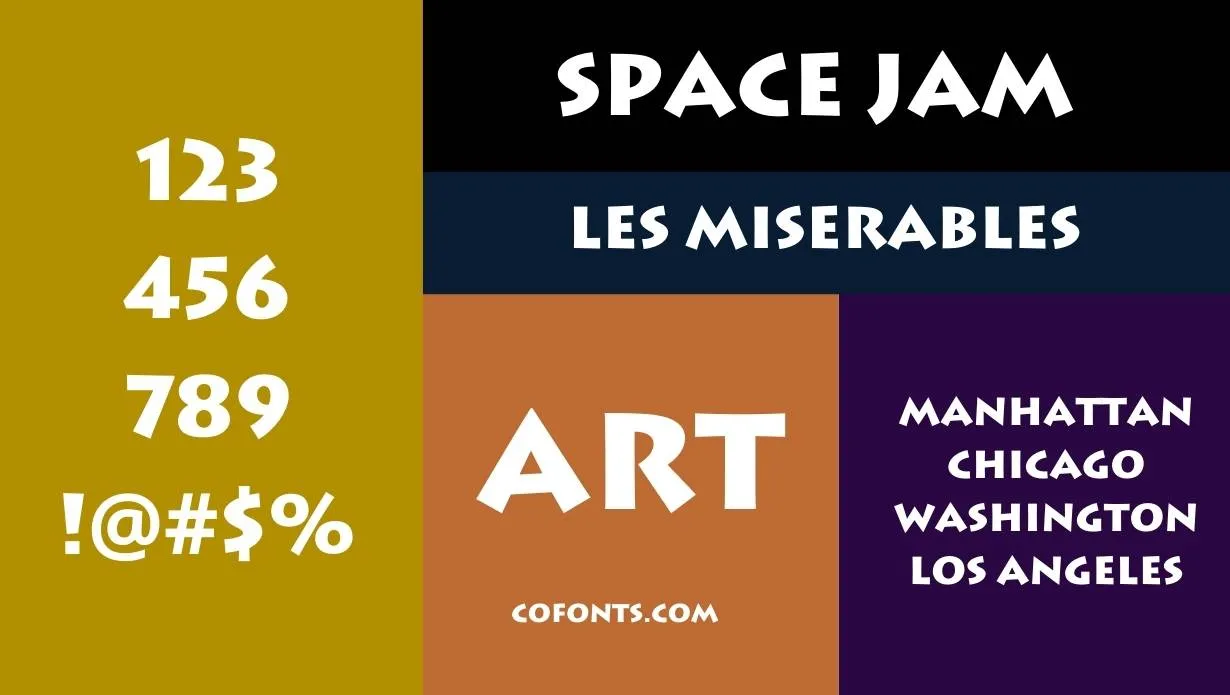 Space Jam Font Family View