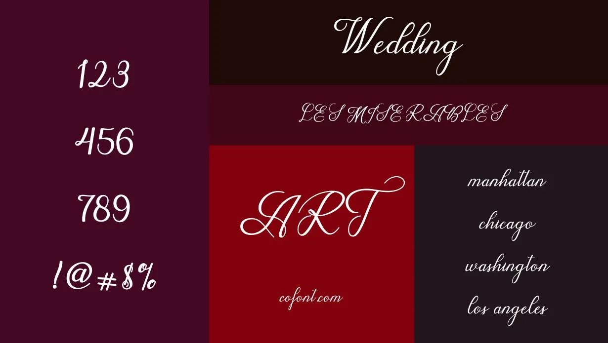 Wedding Font Family View