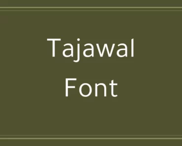 Tajawal Font