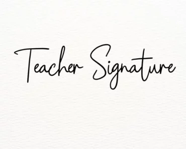 Teacher Signature Font
